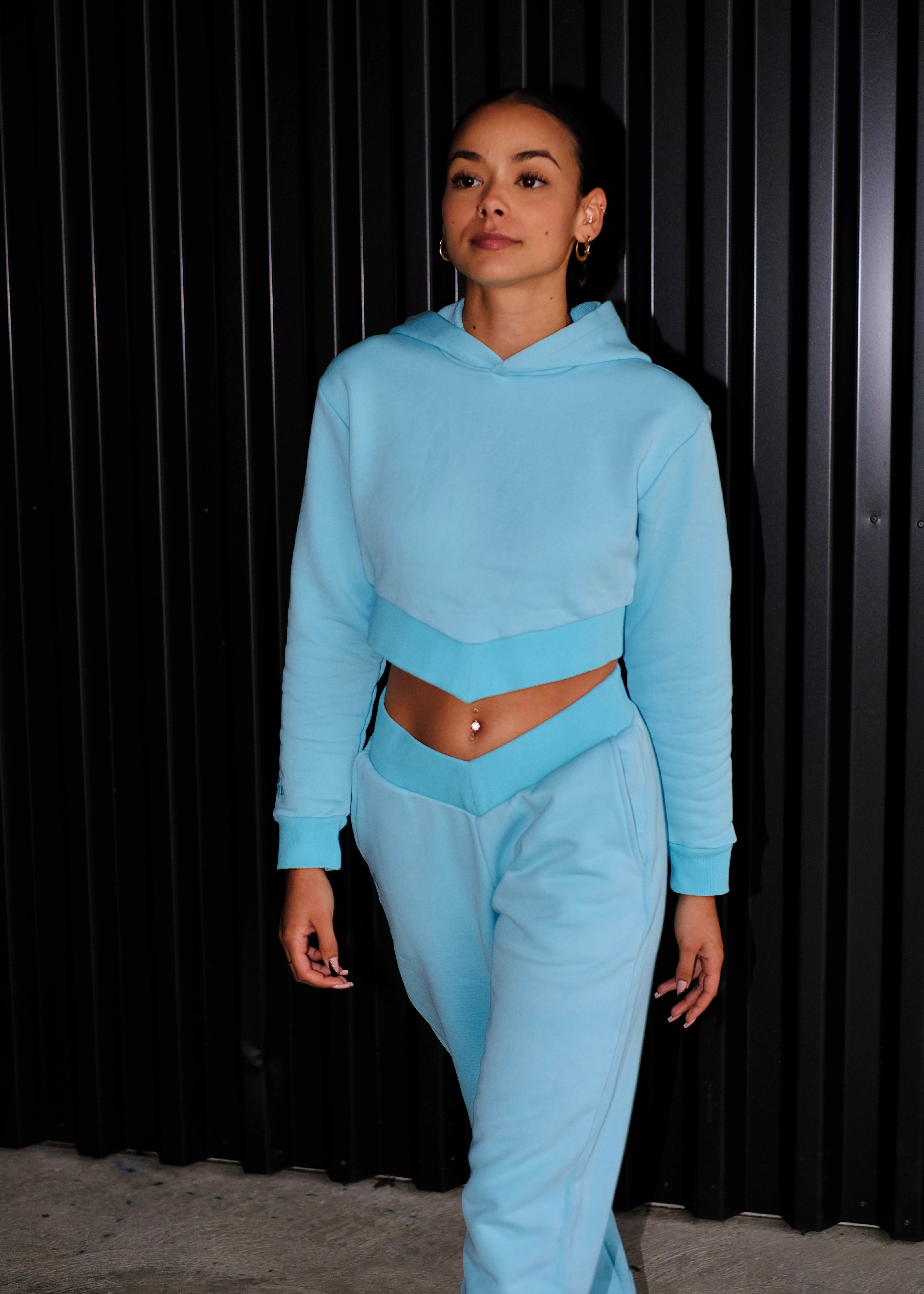 V-Cut Two-Piece-Set - Babyblue