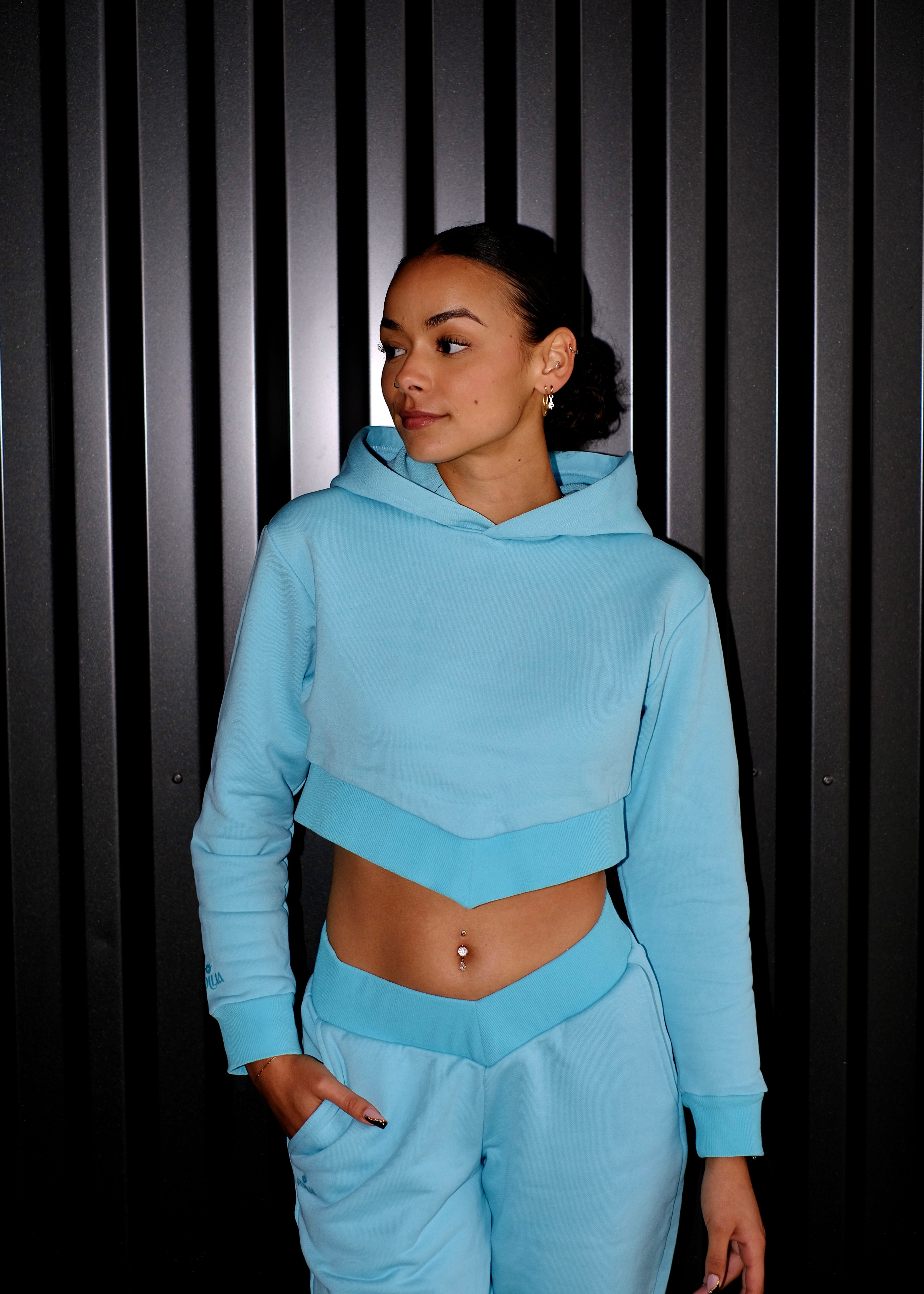 V-Cut Two-Piece-Set - Babyblue